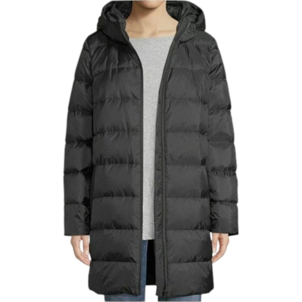 Eileen Fisher packable down winter jacket black unisex size L